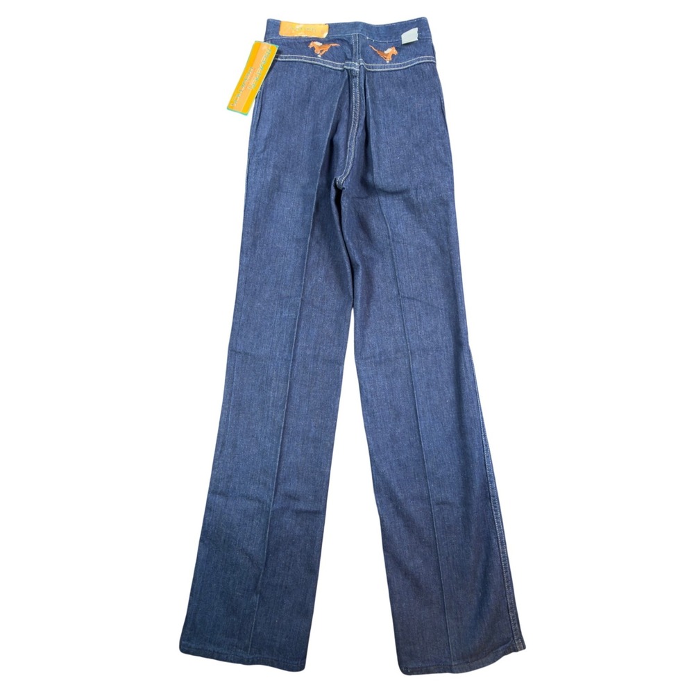 Maverick Vintage 70s Flare Jeans Juniors 9 Blue Cotton NWT Deadstock Made in USA